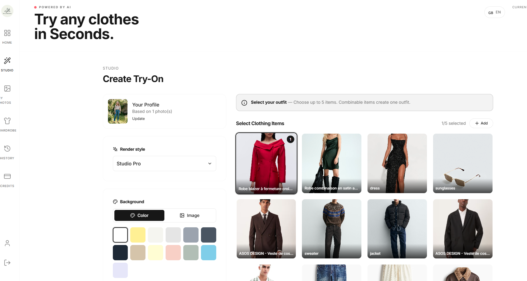 TryClothesMagic - Main product screenshot demonstrating key features and user interface