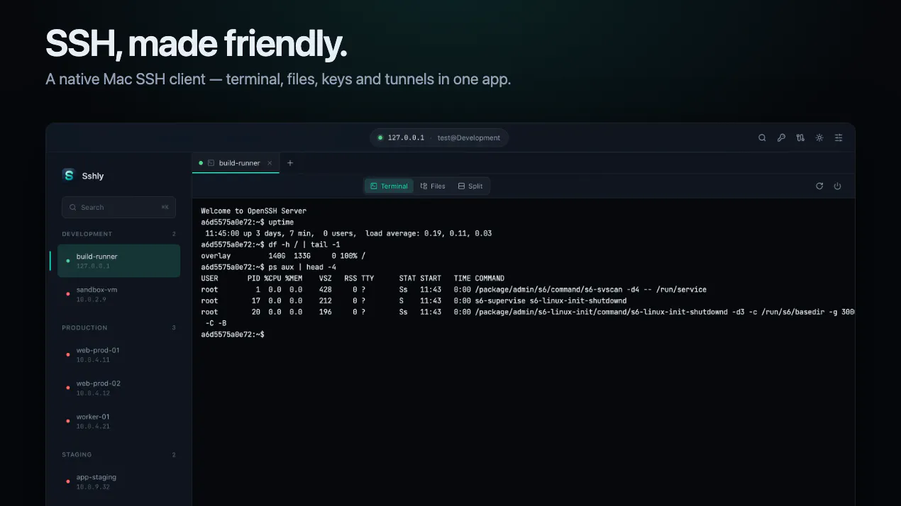 Sshly — SSH, made friendly. product