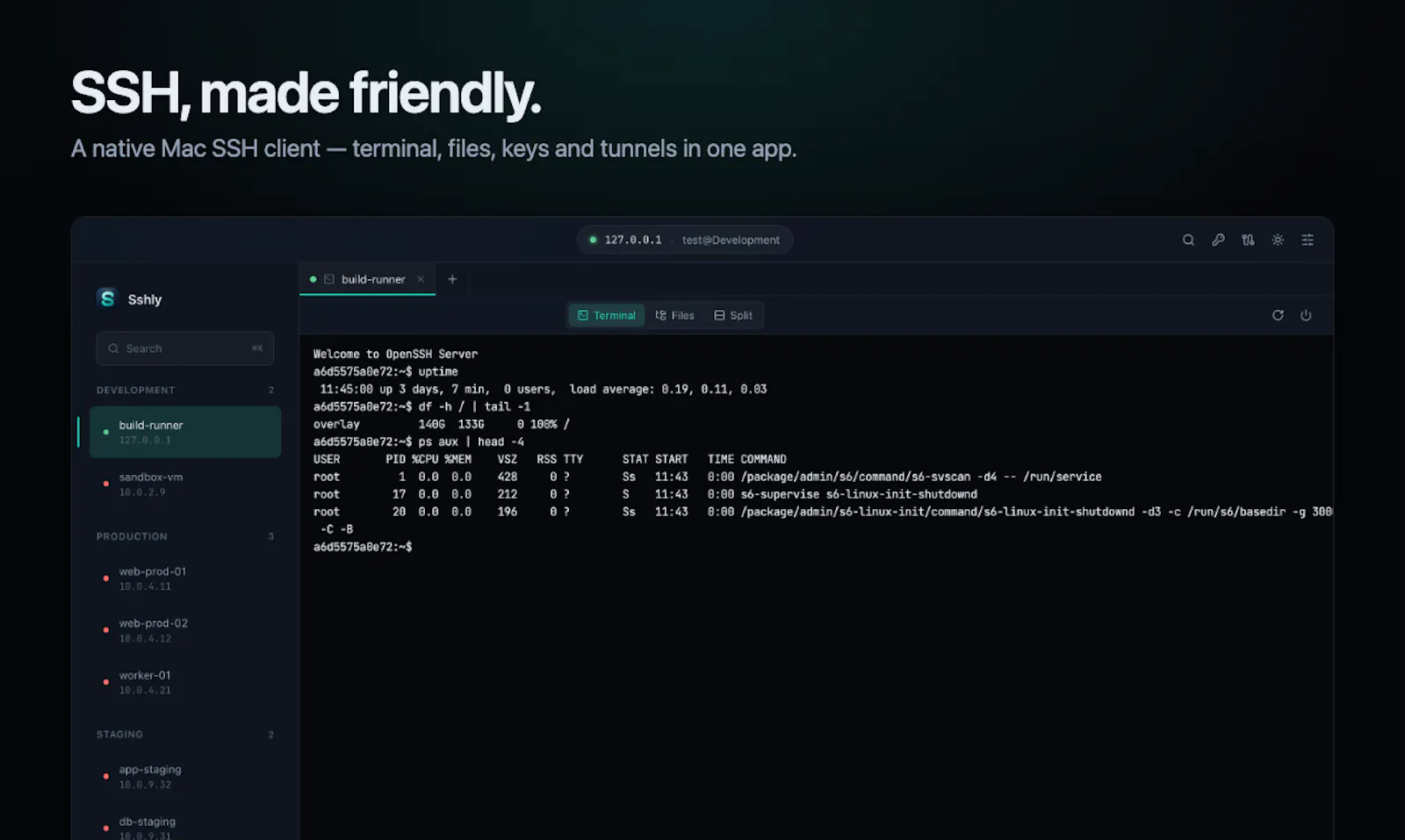 Sshly — SSH, made friendly. screenshot 1
