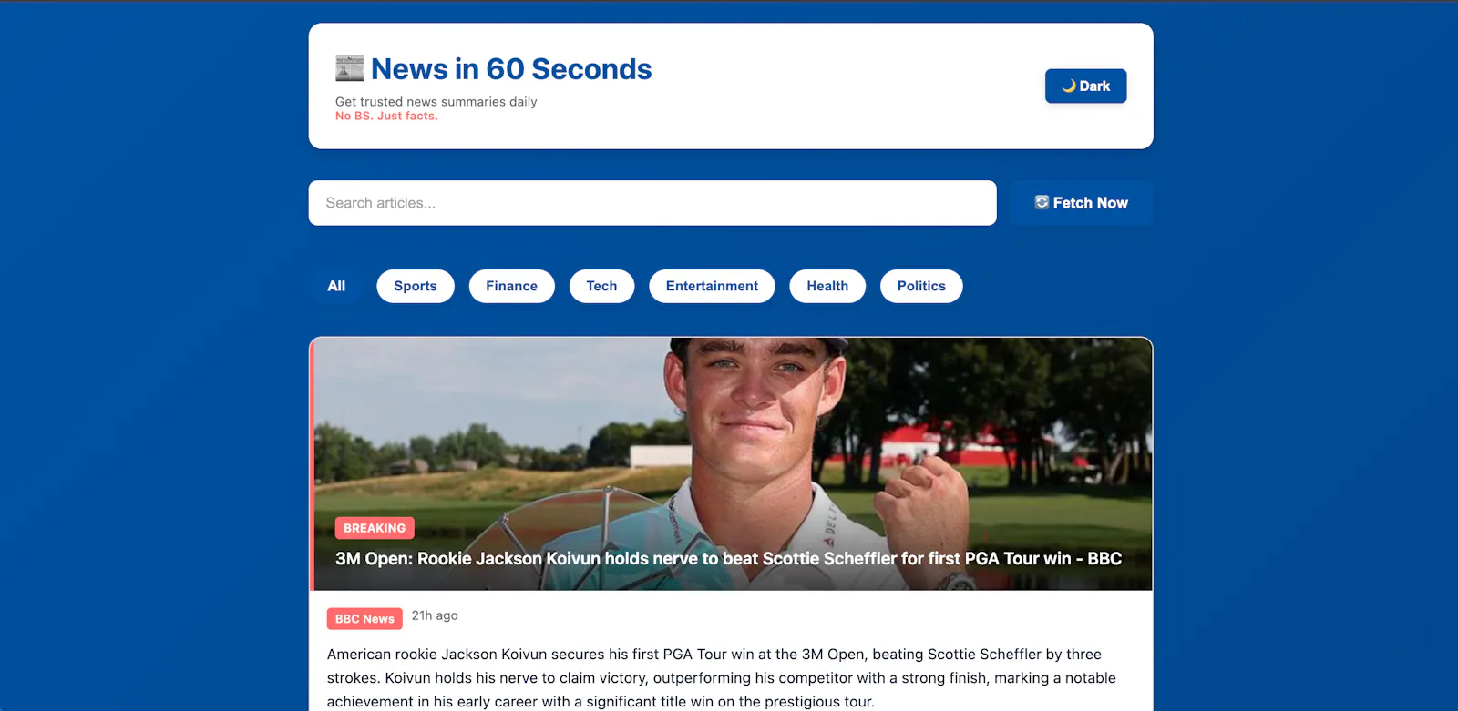 NewsSense screenshot 1