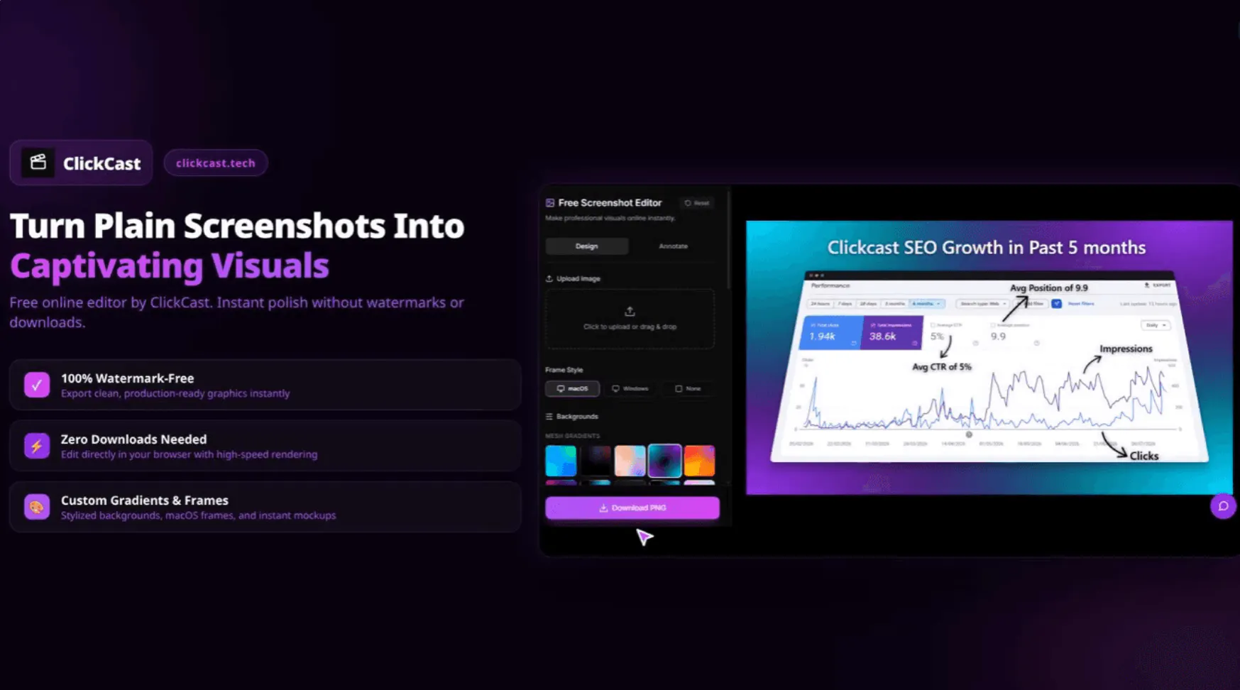 Free Screenshot Editor by Clickcast screenshot