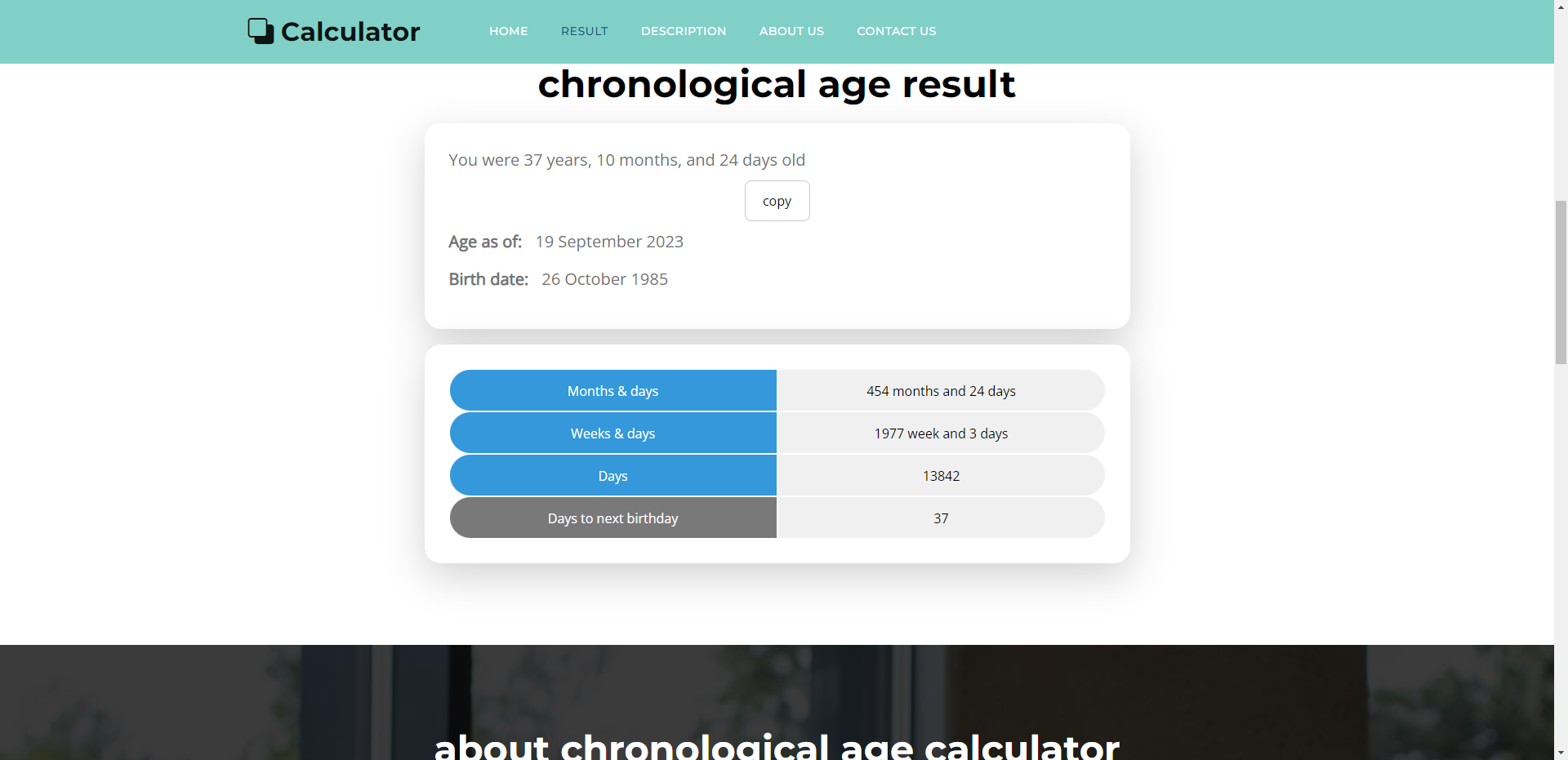 Mídia 2 de Calculadora de idade cronológica