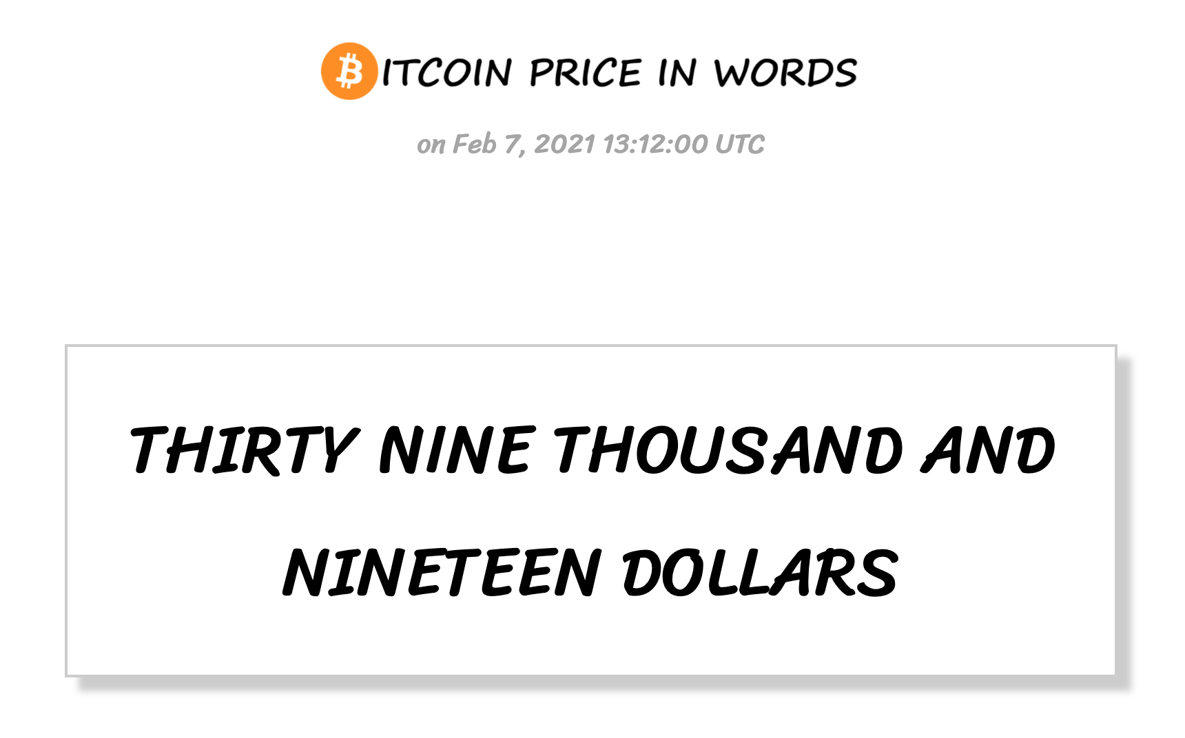 Bitcoin Price in Words gallery image
