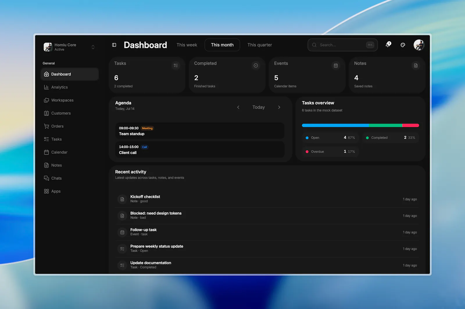 Homlu Dashboard Template screenshot 6
