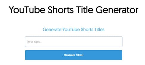YouTube Shorts Title Generator gallery image