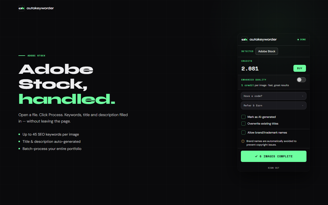 Stock photo metadata in 5 seconds.  gallery image