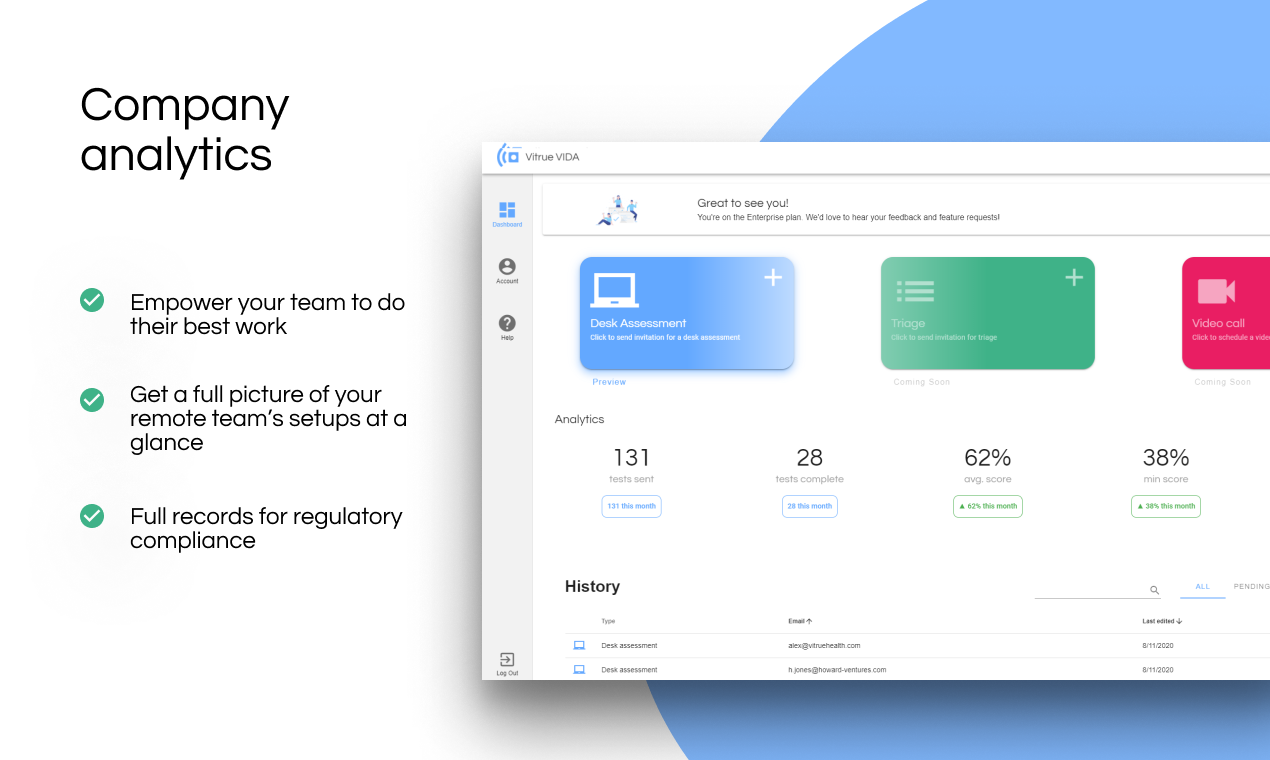 Vitrue VIDA desk assessment gallery image