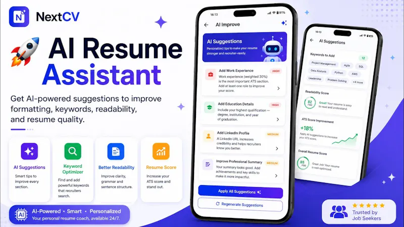 NextCV: Resume & CV Builder screenshot 1 (video preview)