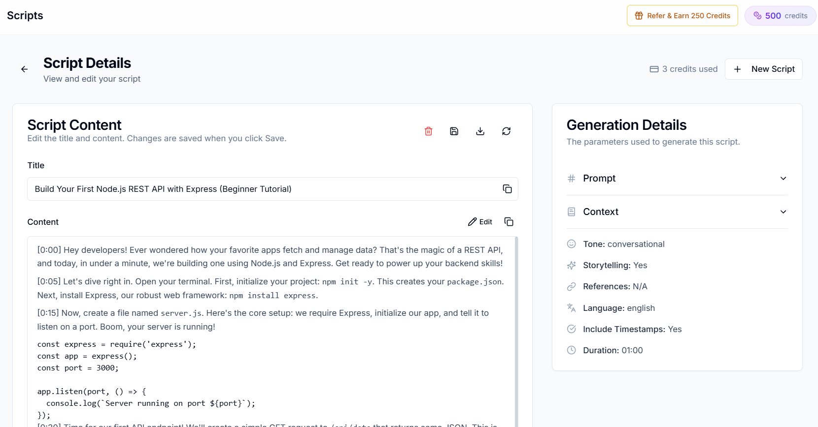 Creator AI - Screenshot 2 showing product features and functionality
