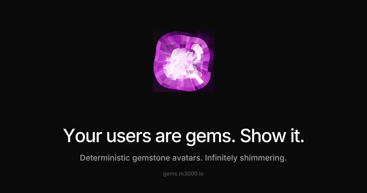 Hashed Gems—Deterministic avatars 제품 배너