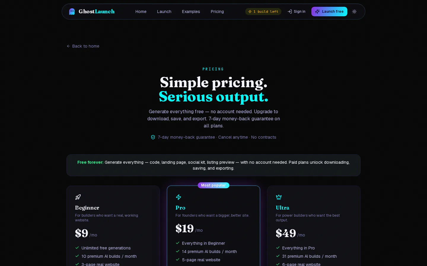 ghostlaunch websitebuilder 截图 3