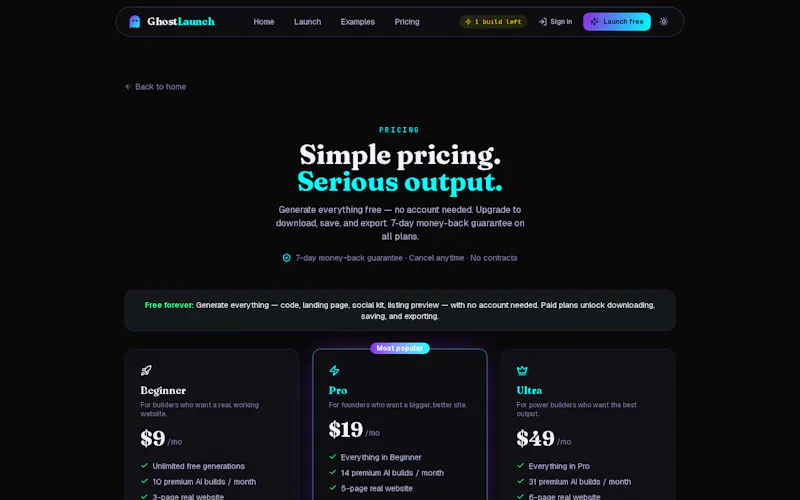 ghostlaunch websitebuilder screenshot 3