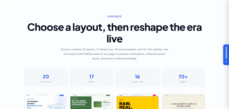 Chronos - Multi-Era HTML Template System screenshot 2