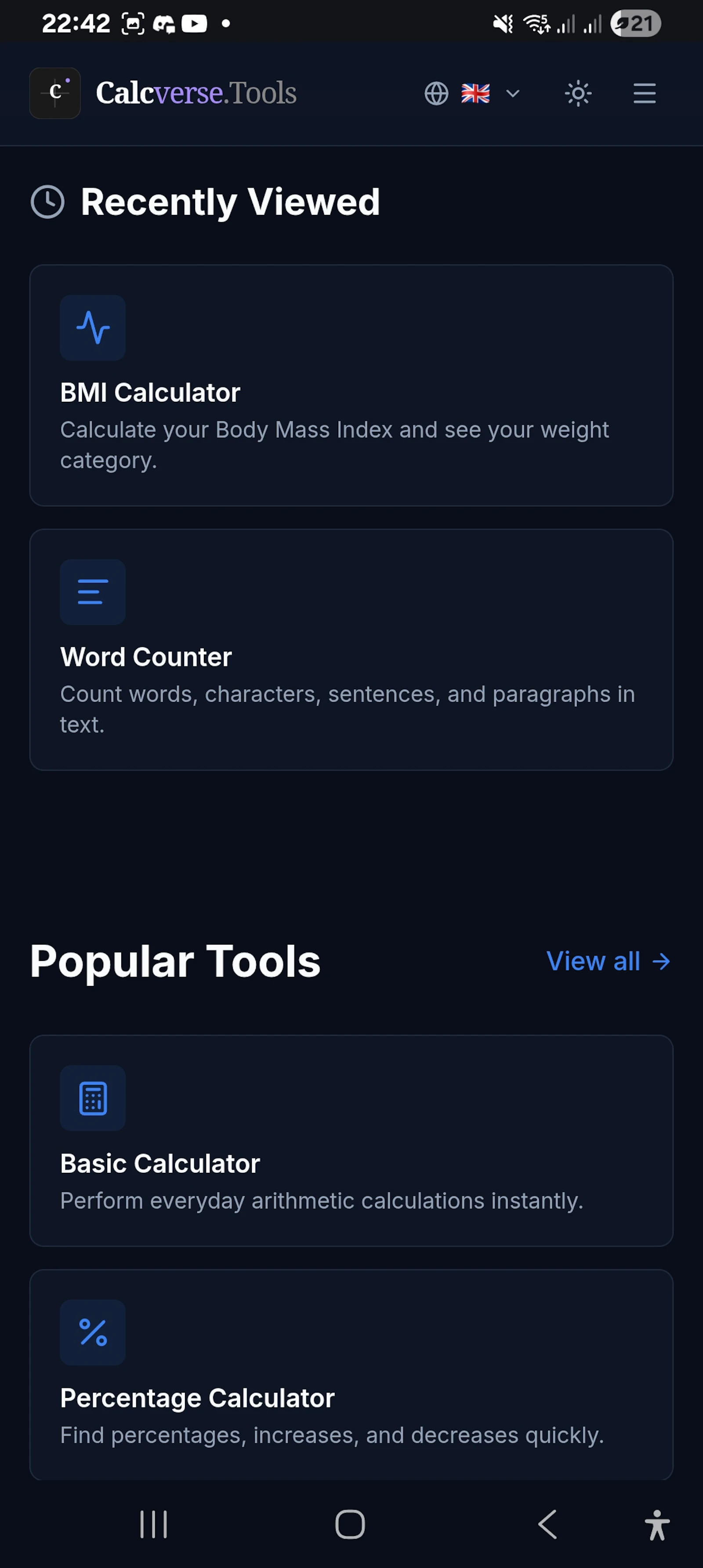 Calcverse.tools screenshot 1