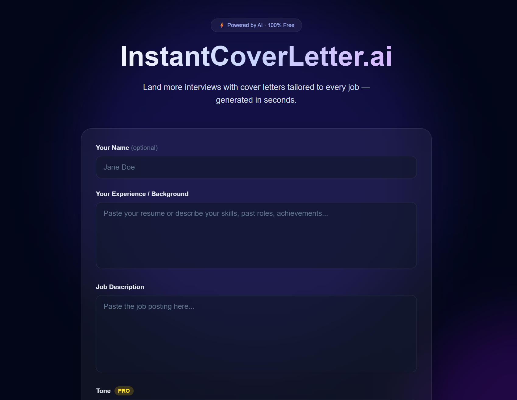 InstantCoverLetter.ai