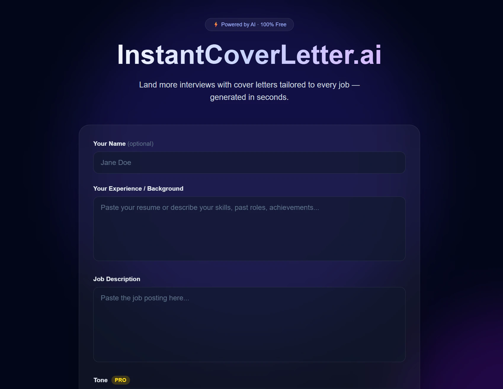 InstantCoverLetter.ai