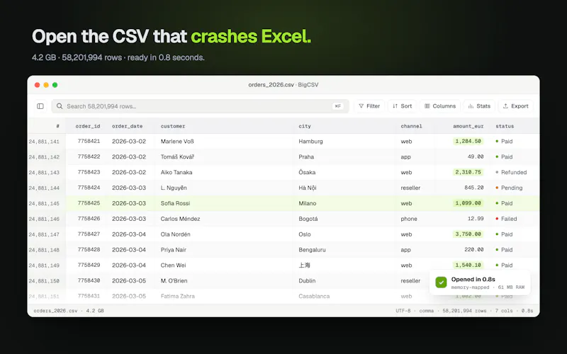 BigCSV screenshot 6