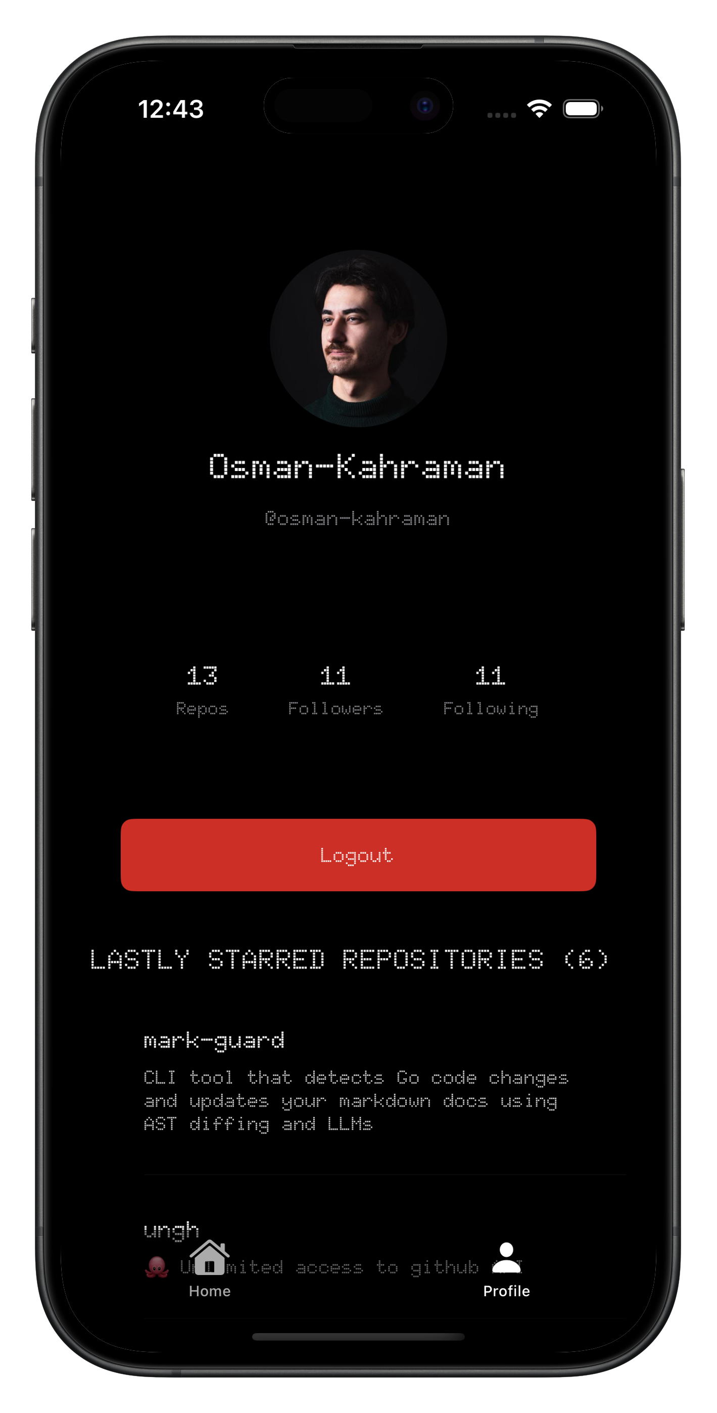 _gitinder - Screenshot 4 showing product features and functionality