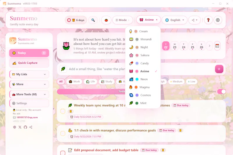 Sunmemo screenshot 5