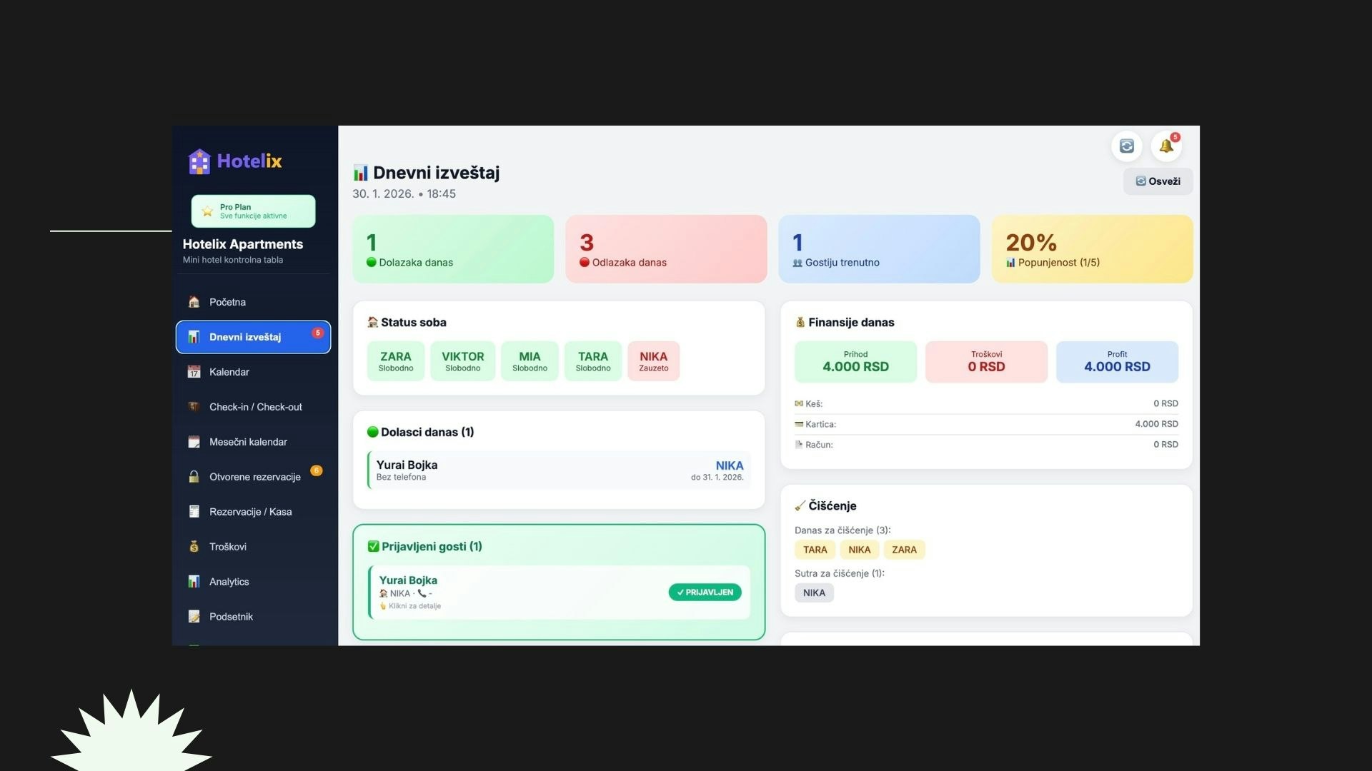 Hotelix - Screenshot 2 showing product features and functionality