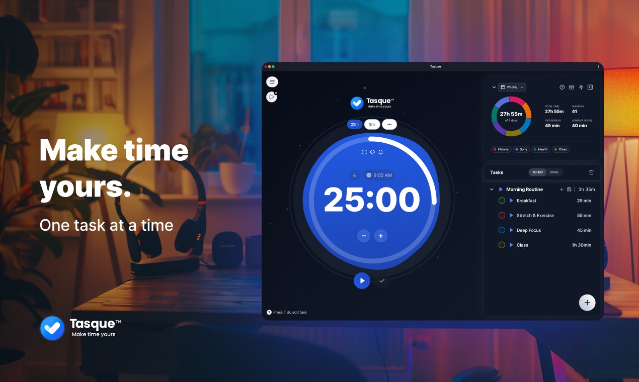 Tasque - Main product screenshot demonstrating key features and user interface