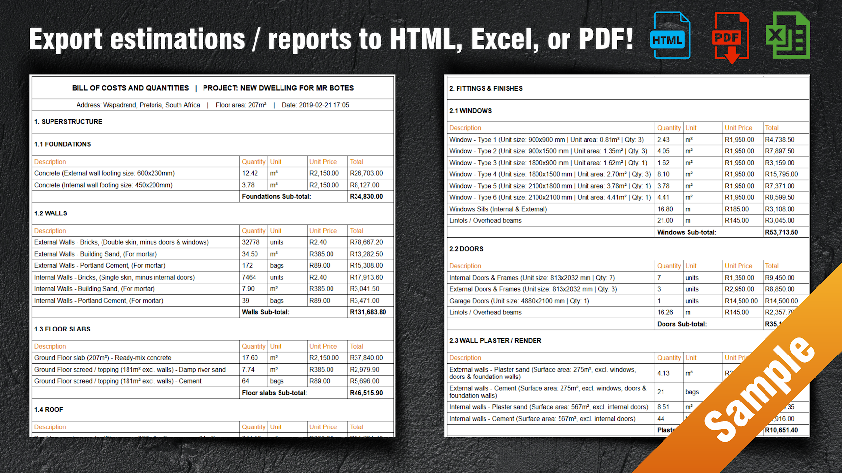 QuantiCALC – Building cost estimator gallery image