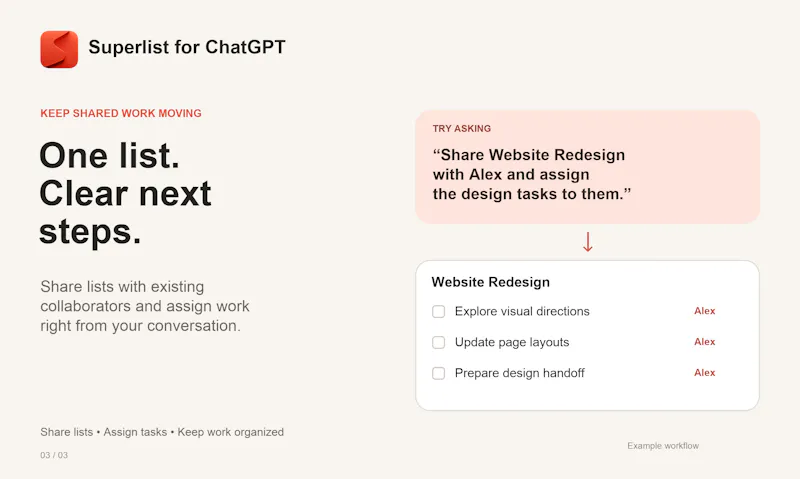 Superlist for ChatGPT screenshot 2