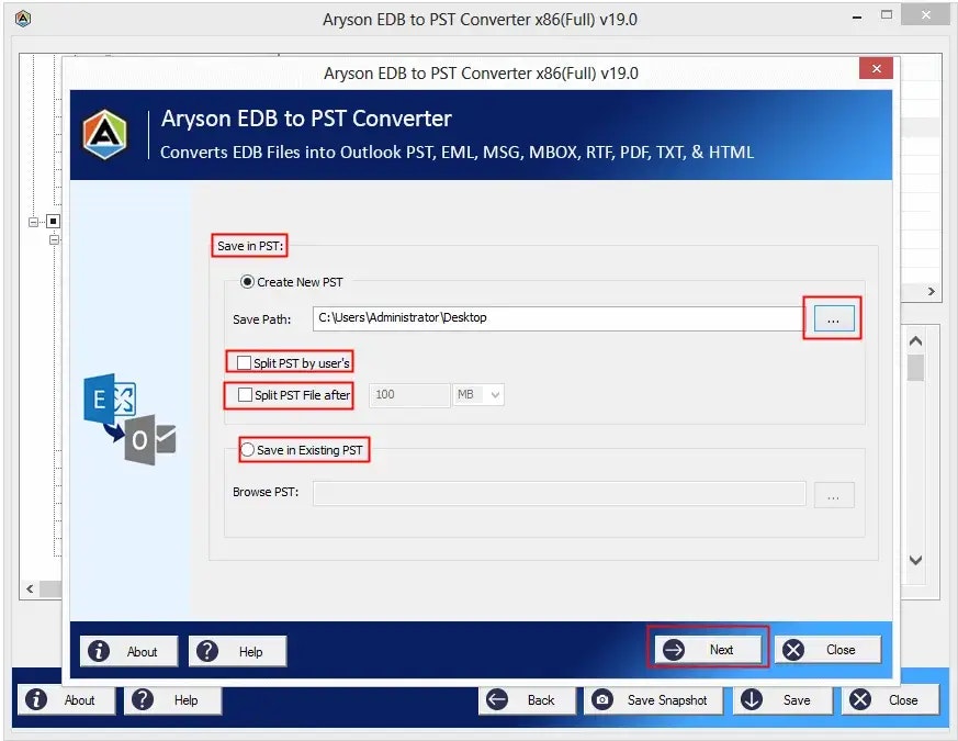 Aryson EDB'den PST Dönüştürücüsüne medya 6