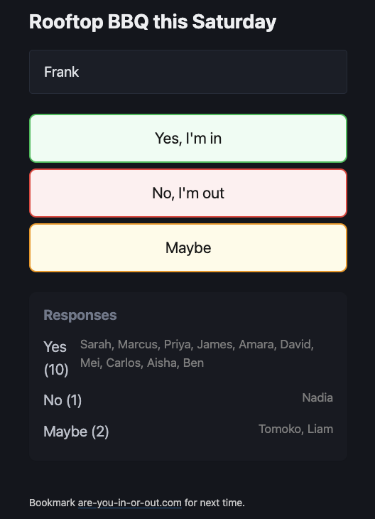 Pain-free group text RSVPs gallery image