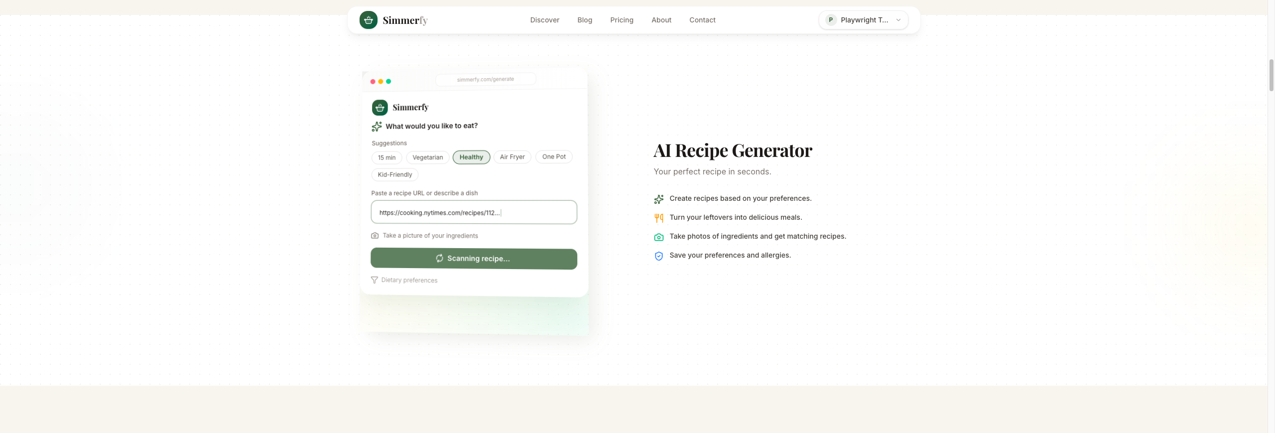 Simmerfy - Screenshot 2 showing product features and functionality