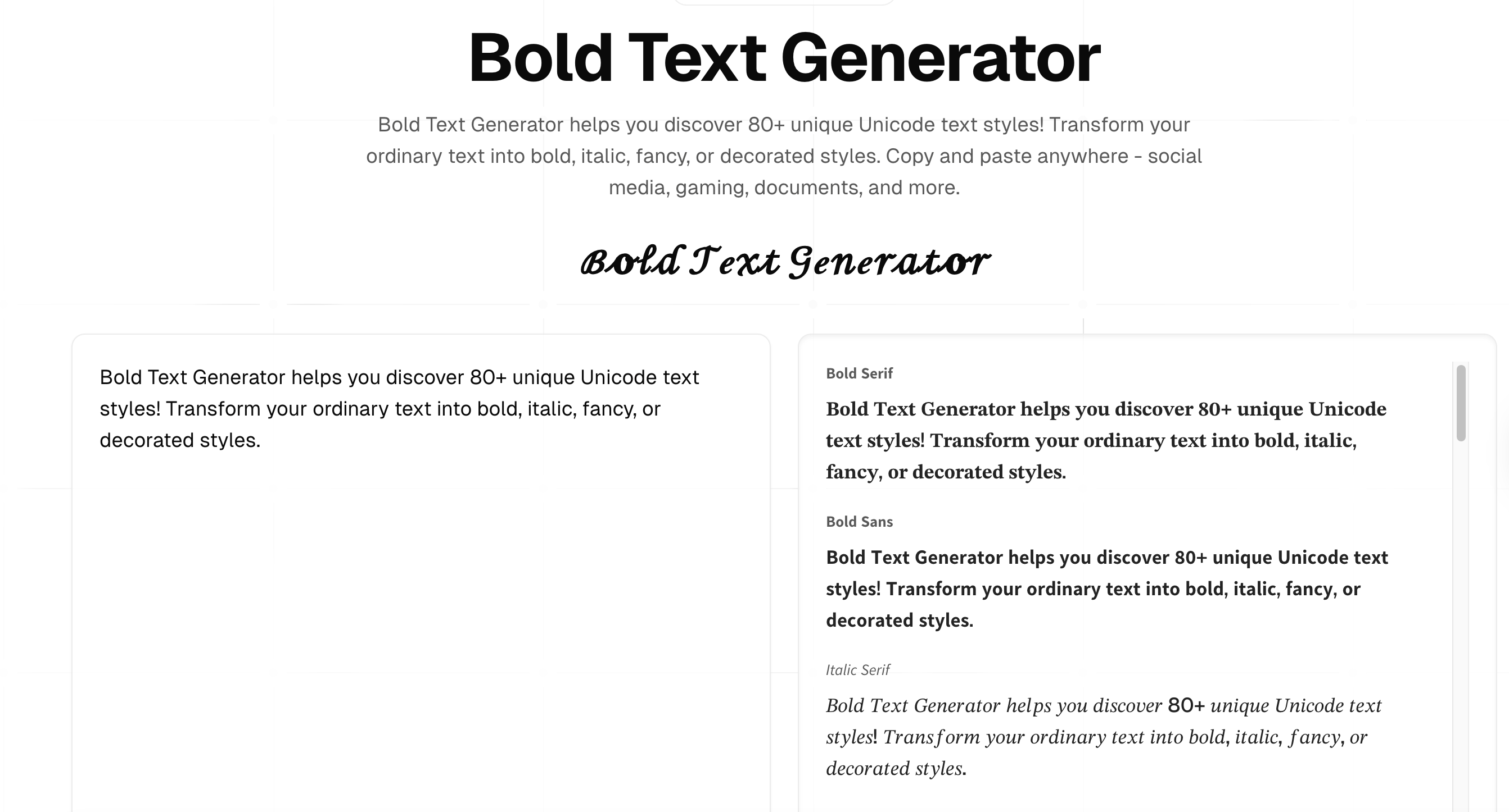 bold text generator gallery image