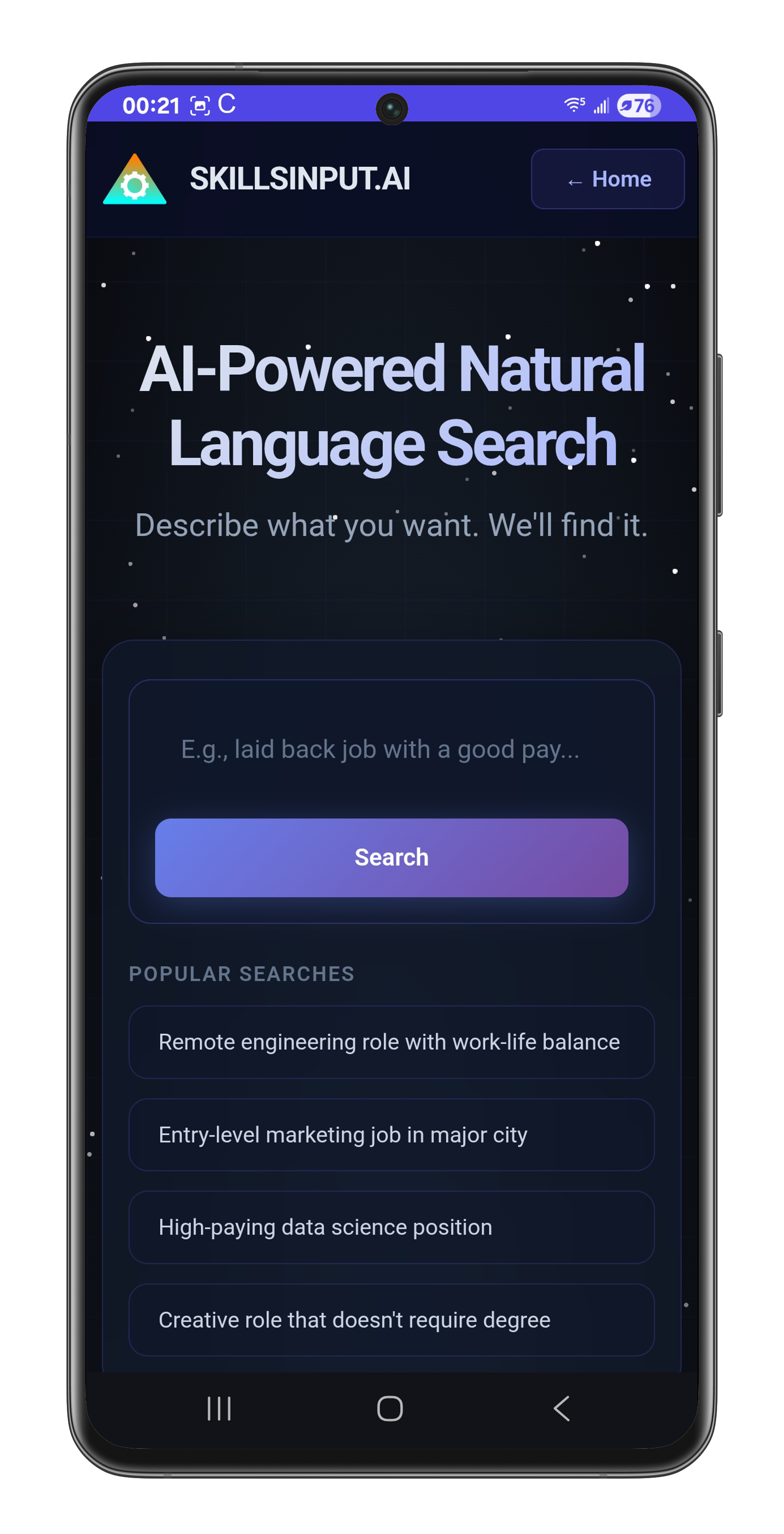 SKILLSINPUT.AI - Screenshot 5 showing product features and functionality