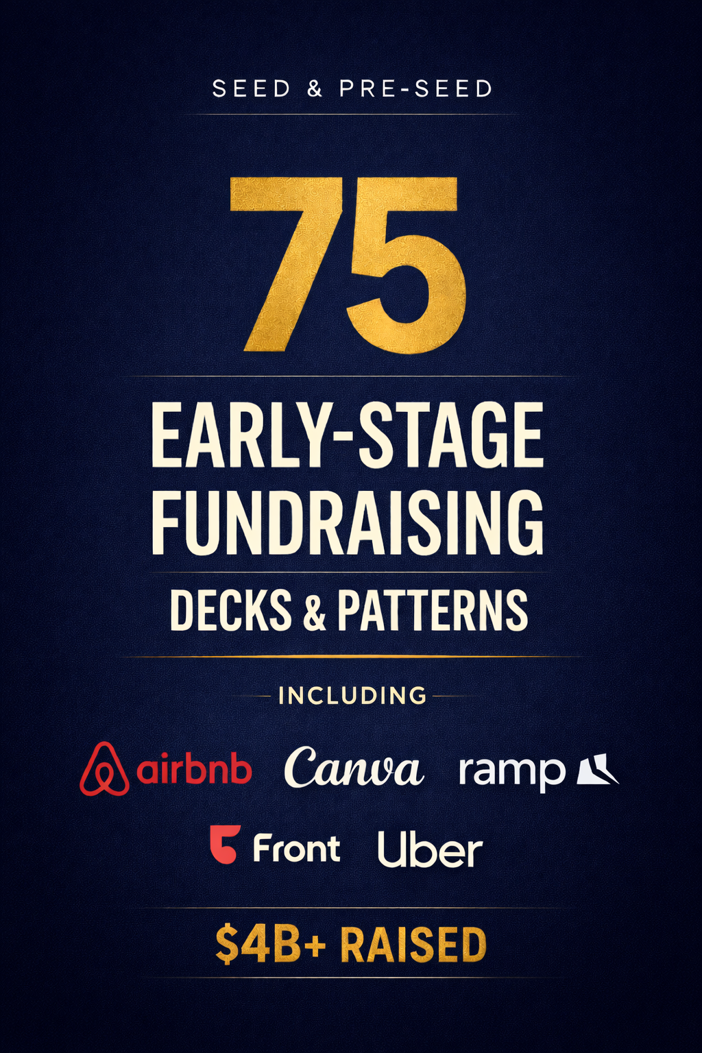 75 Early-Stage Decks & Patterns ($4B+) - Main product screenshot demonstrating key features and user interface