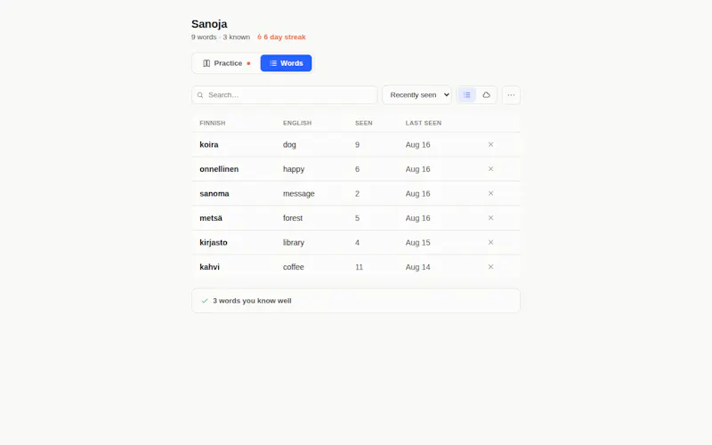 Sanoja — Read Words in Finnish screenshot 3