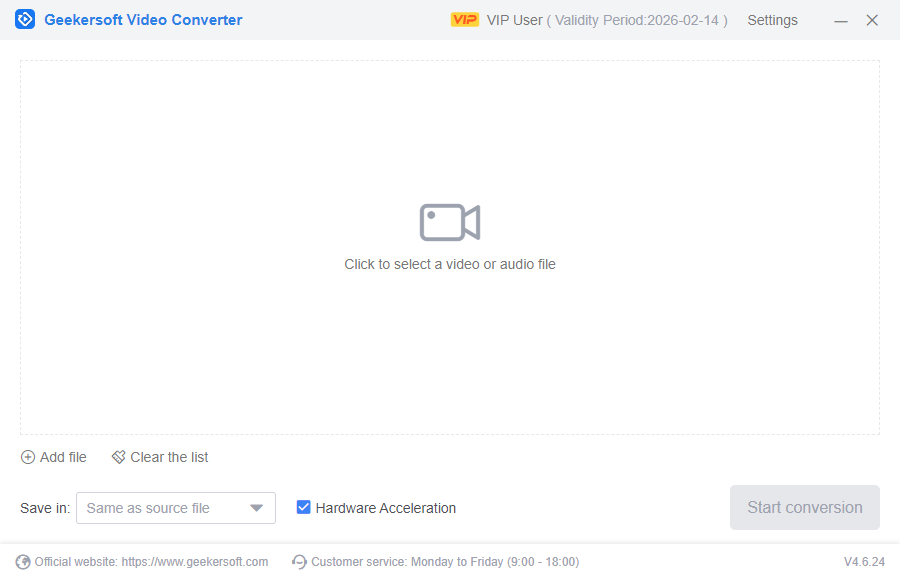 Penukar video Geekersoft media 1