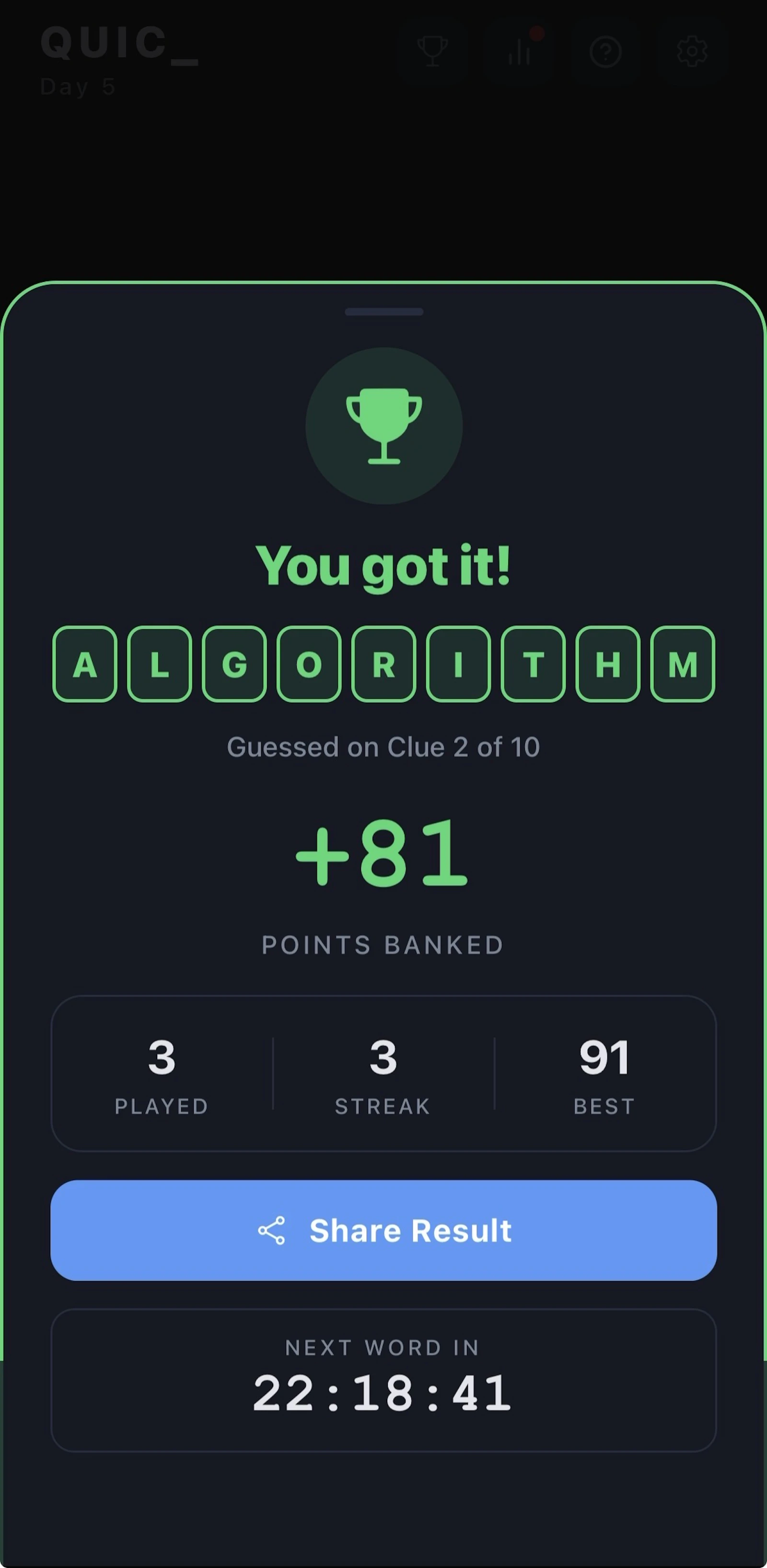 QUICK - Daily Word Game screenshot 4