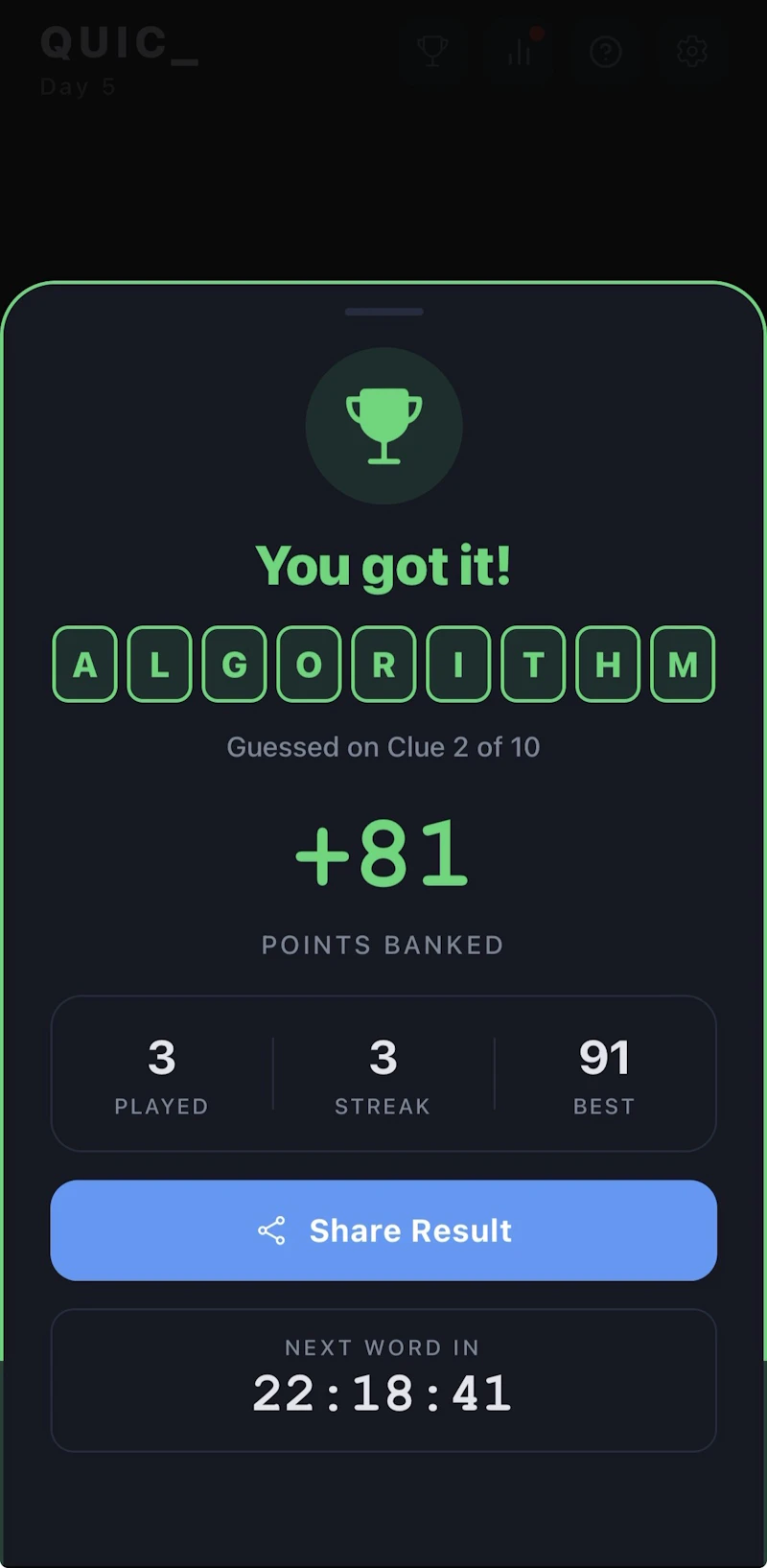 QUICK - Daily Word Game screenshot 4