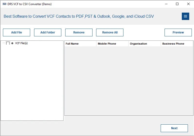 DRS Softech VCF to CSV Converter Tool - Convert Contacts Effortlessly – From VCF to CSV, PDF & PST! media 3