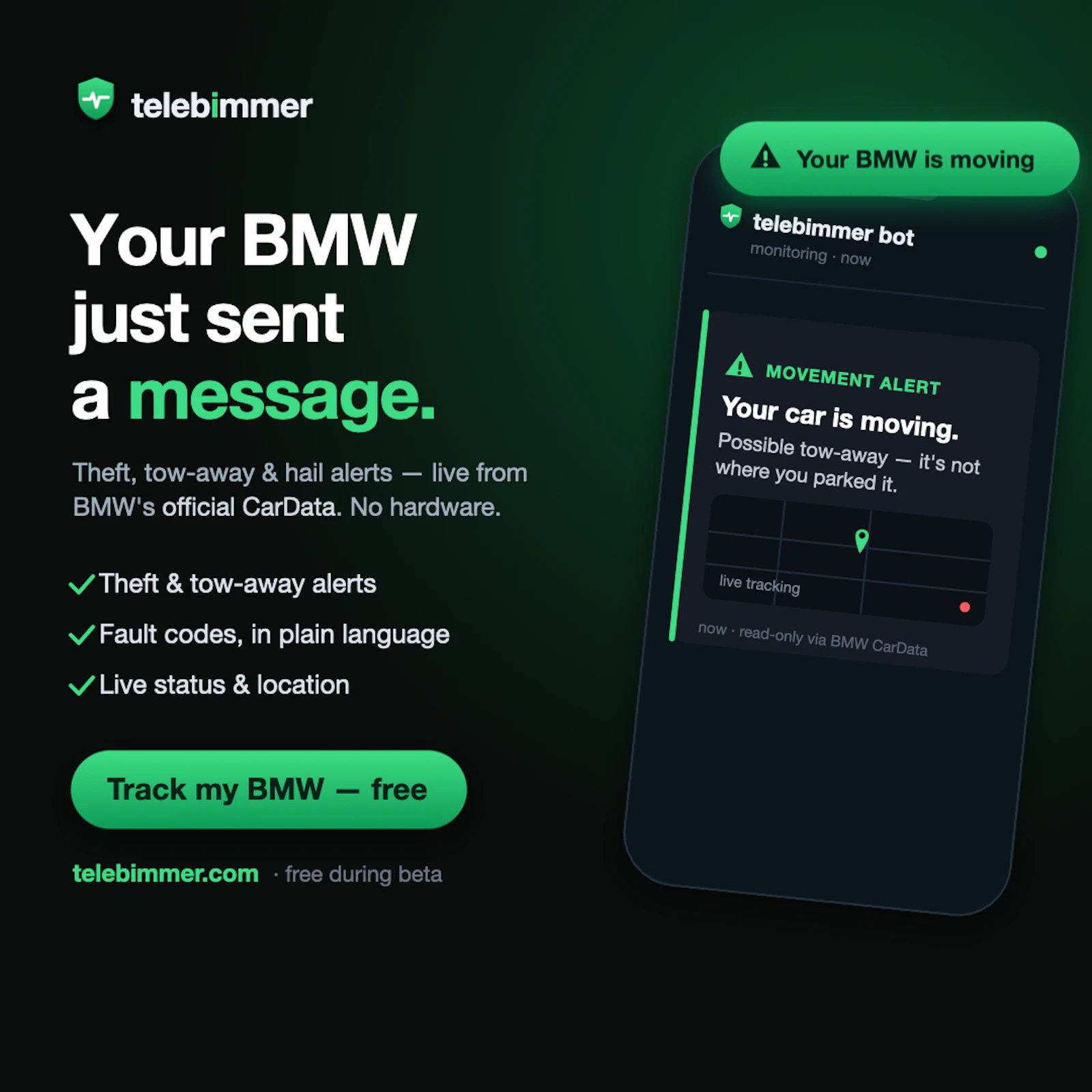 Telebimmer — your car status in Telegram screenshot 4