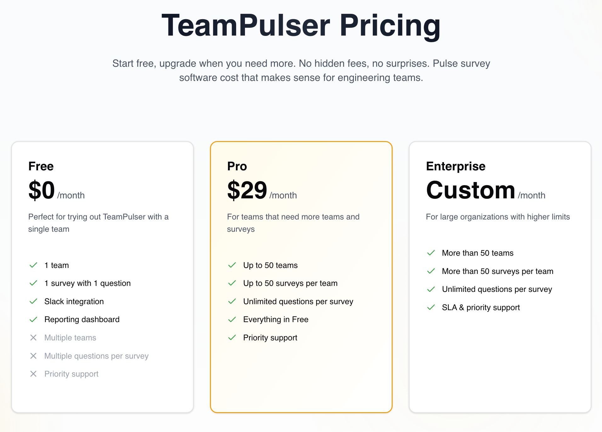 Teampulser - Semplici sondaggi sull'impulso, su misura per i team di ingegneria media 3
