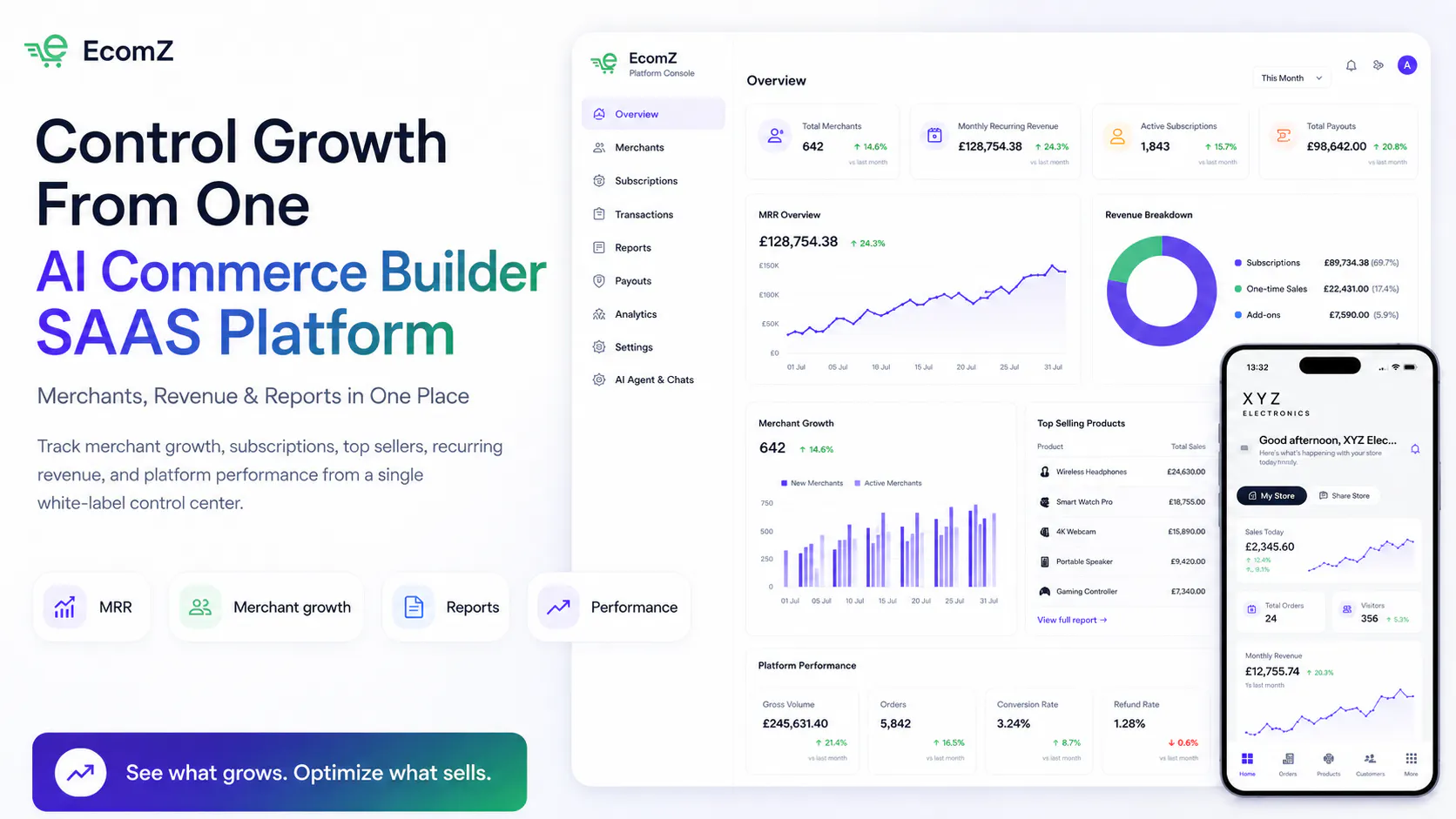 Ecomz AI Multi-Tenant SaaS Store Builder gallery image