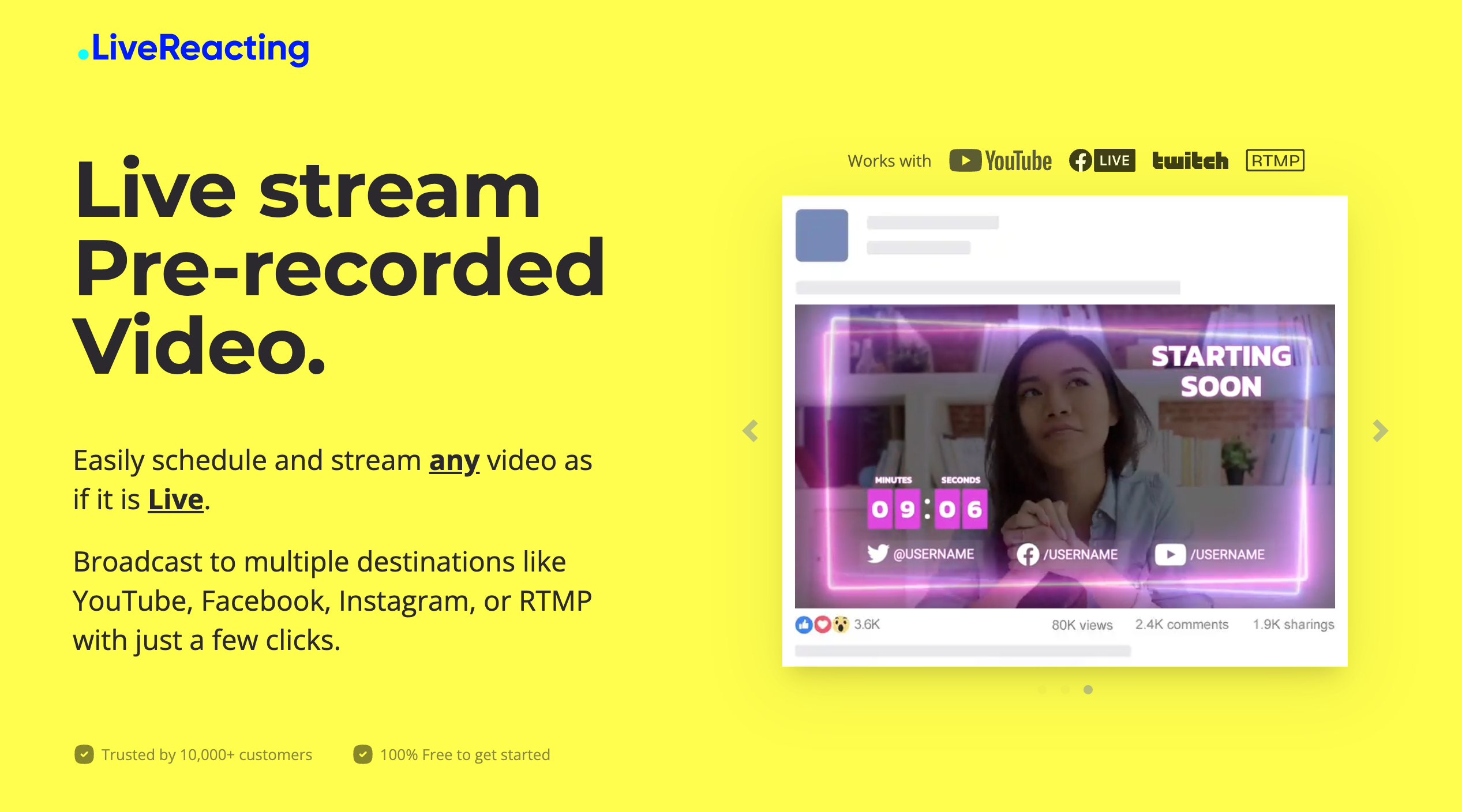 Live stream Pre-Recorded videos media 2