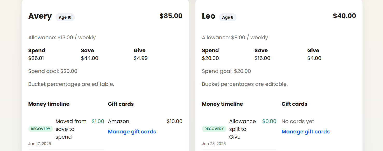 KidFUNd$ - Screenshot 3 showing product features and functionality