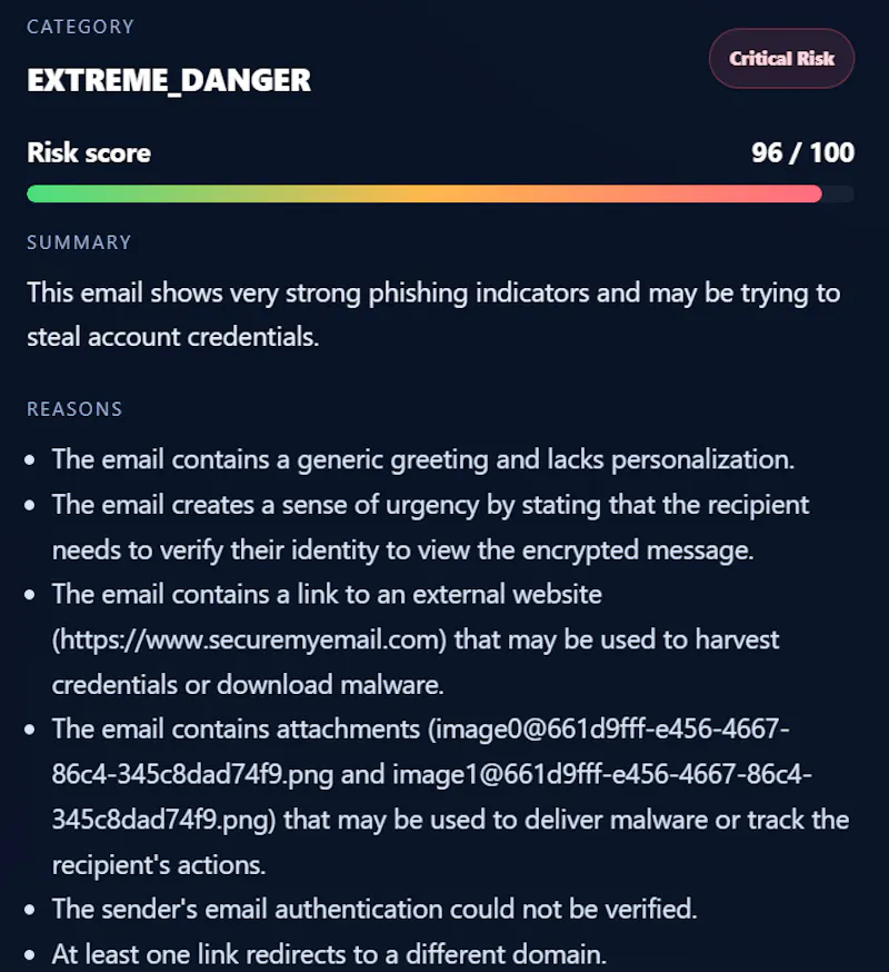 PhishInspector screenshot 2