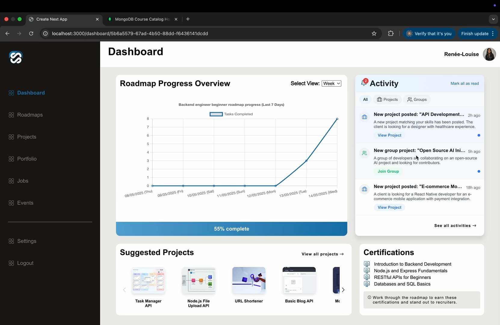 Devloop.sh - Дорожные карты, проекты и отслеживание, чтобы запустить вашу техническую карьеру медиа 2