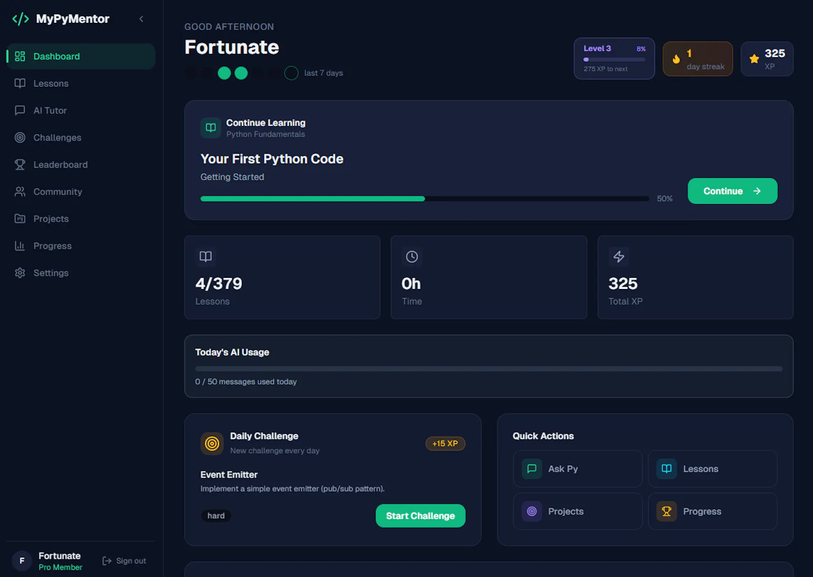 MyPyMentor screenshot 2