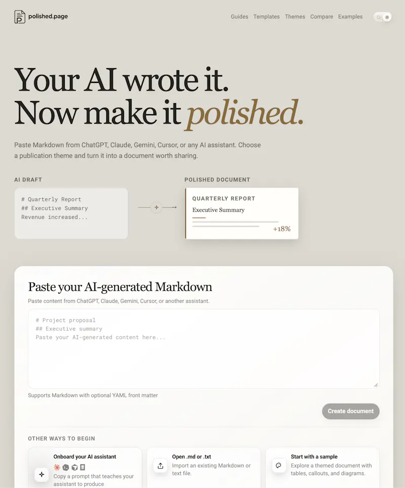 Polished.page screenshot 2