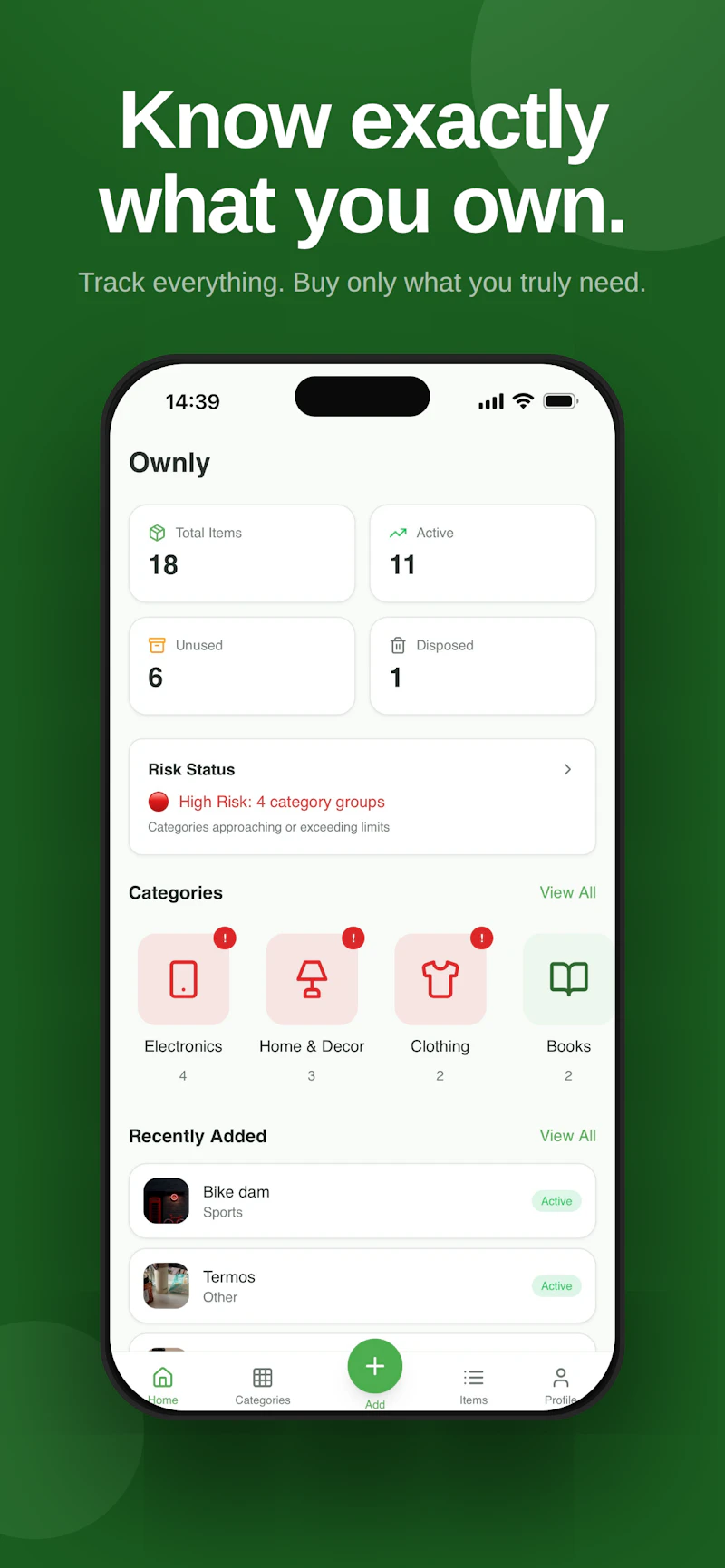 Ownly - Personal Inventory Tracker screenshot 1