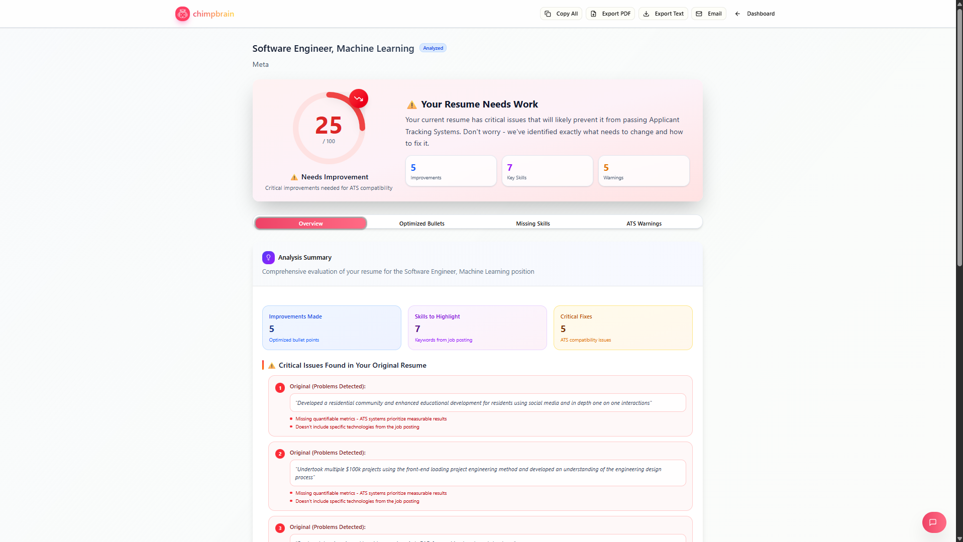 chimpbrain - Screenshot 3 showing product features and functionality