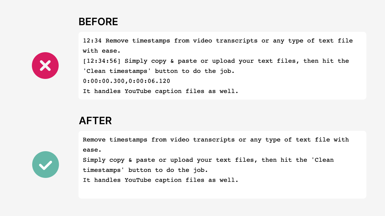 startuptile TimeWipe-Quickly remove timestamps from video transcripts